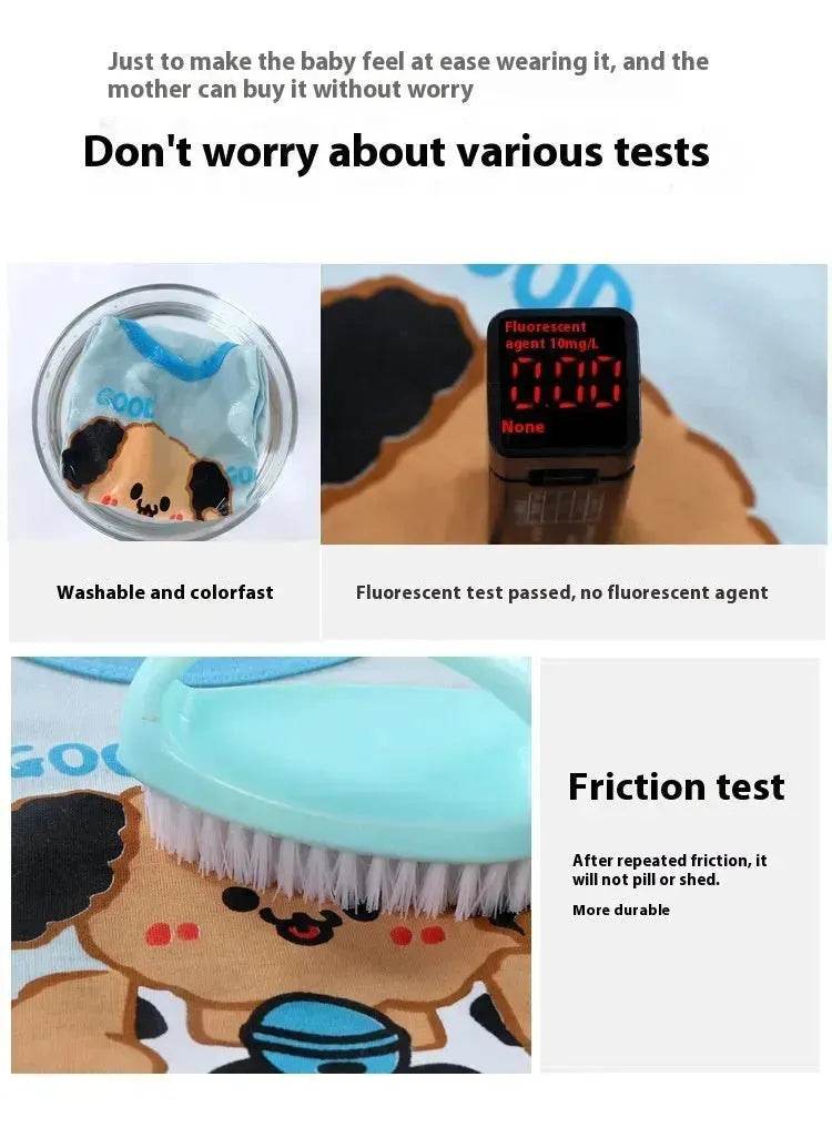 Casual Children's Pure Cotton Cartoon Printed Vest Set Two piece for baby boys - www.Shopthatapp.com