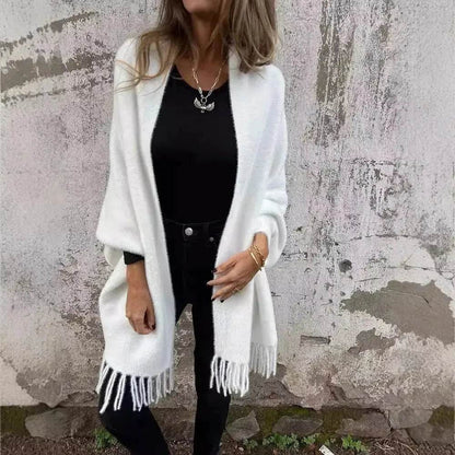 Women's  Cashmere Tassel Knitted Batwing Sleeve Kimono Cardigan Jacket Outwear - www.Shopthatapp.com