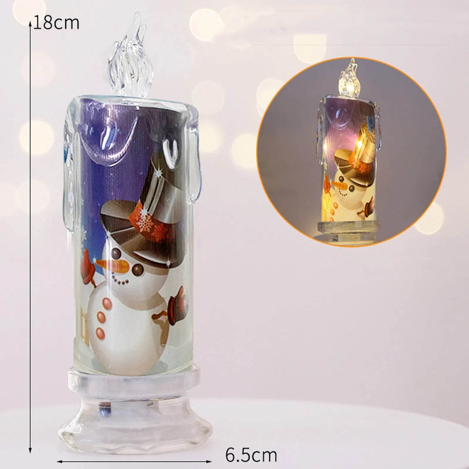 Christmas Transparent Electronic Flameless Candles Decorative Gifts - www.Shopthatapp.com