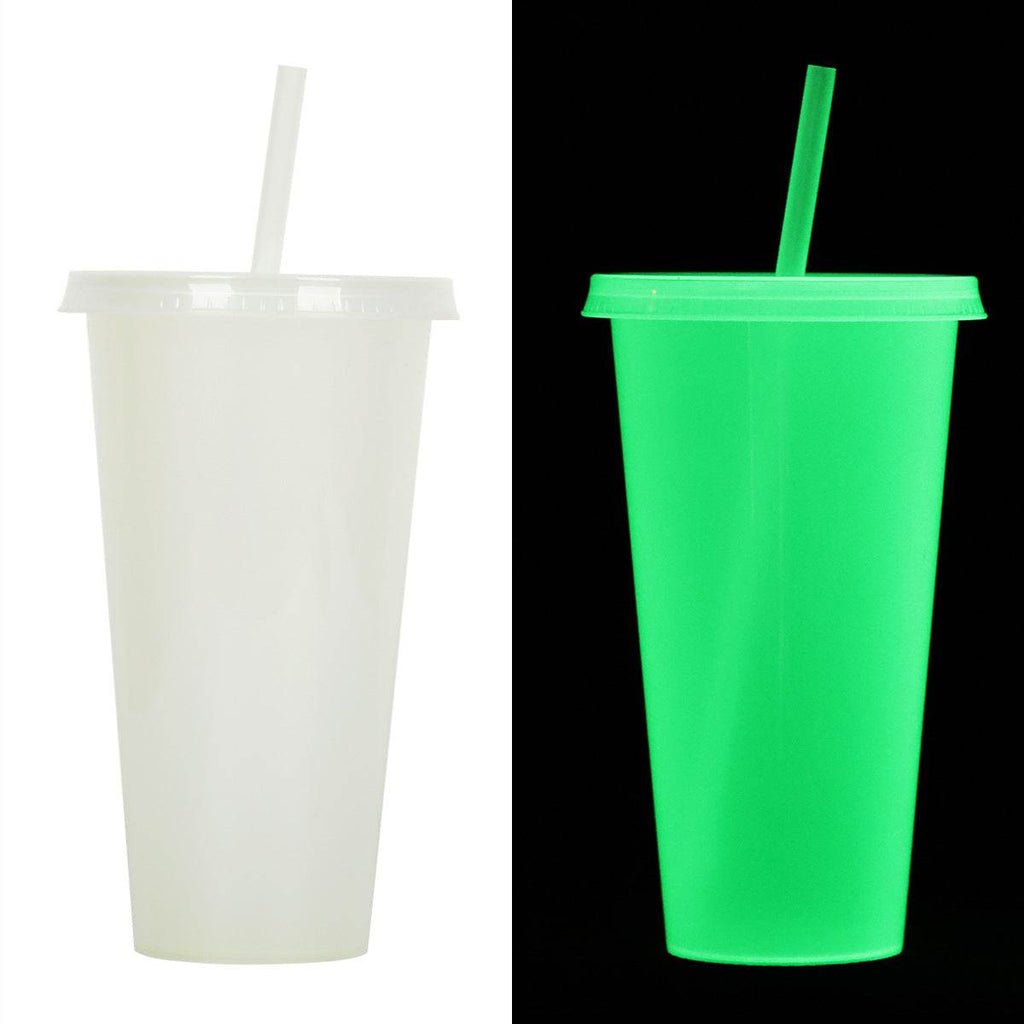 720ml Plastic Sippy Cup Halloween Luminous Straw Cup - www.Shopthatapp.com