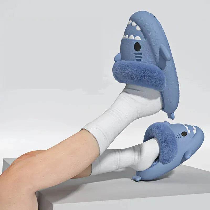 Winter Shark Slippers Detachable Warm Fuzzy Slippers Bedroom House Shoes Women - www.Shopthatapp.com