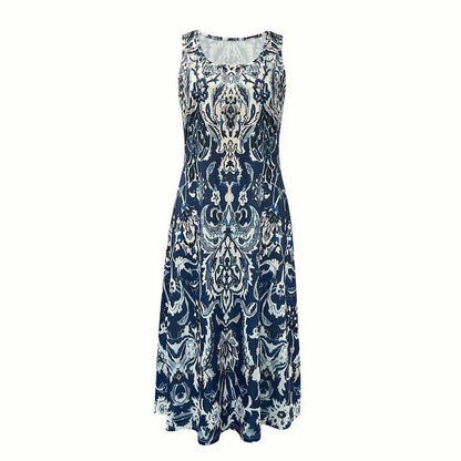 Women's Summer Sleeveless Boho Maxi Sundress Casual Beach Dress - www.Shopthatapp.com
