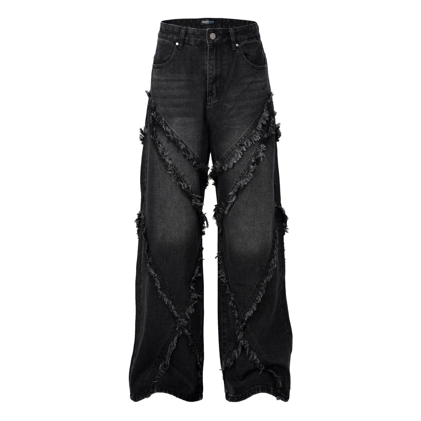 Wash Distressed Stitching Baggy Jeans Pant With Whiskers Same Style For Men And Women - www.Shopthatapp.com