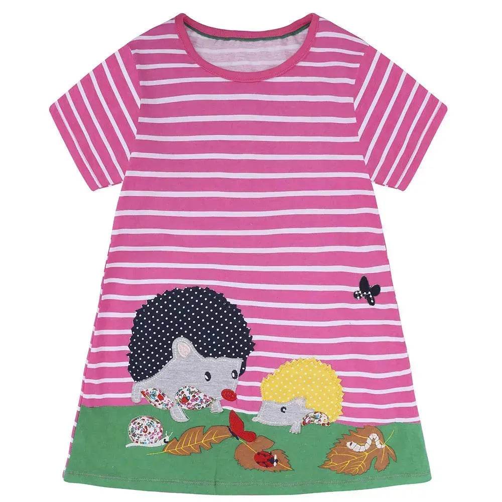Casual Girls' Skirt gown  Cartoon Printed Cotton Dress for kids - www.Shopthatapp.com