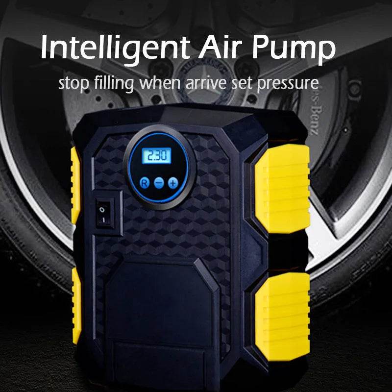Car Air Pump with Digital Display 12v Portable Emergency Air Pump For Car With Lighted Tire Inflator - www.Shopthatapp.com