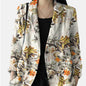 Women's floral Cotton Linen jacket Pocket Blazer - www.Shopthatapp.com