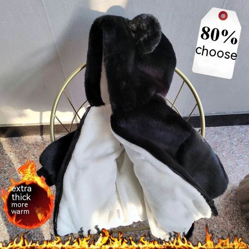 Autumn Winter Thickening Children's Cartoon Fur Hoodie Jacket - www.Shopthatapp.com