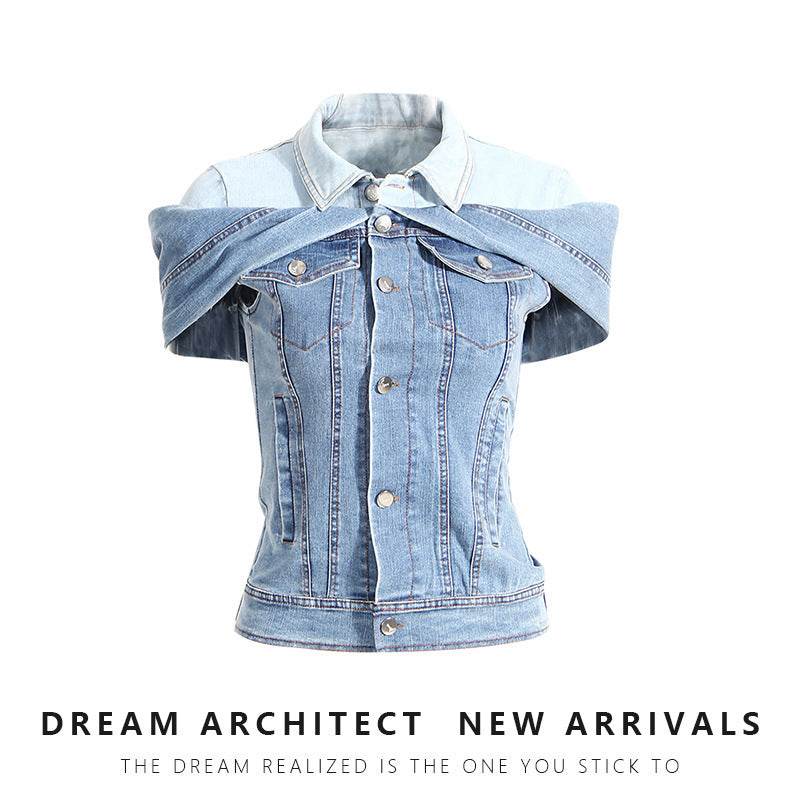 Sweet Cool Bandage Dress Shirt Slimming Denim jeans Shirt women - www.Shopthatapp.com