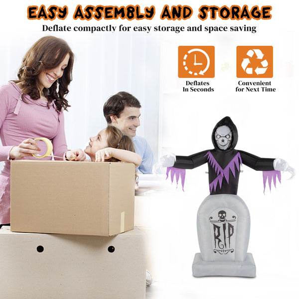 Grim Reaper And Grave, Halloween Inflatable Decoration 12V - www.Shopthatapp.com