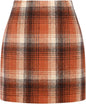 Women's High Waist Plaid Tight Pencil Wool Mini Skirt - www.Shopthatapp.com