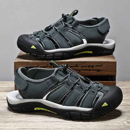 Top Layer Leather Plus Size Men's Beach Sandals - www.Shopthatapp.com