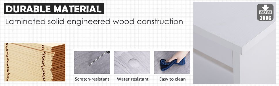 120cm Modern Computer Desk Bookshelf Study Table Workstation PC Laptop Writing Home Office 6 Shelves White - www.Shopthatapp.com