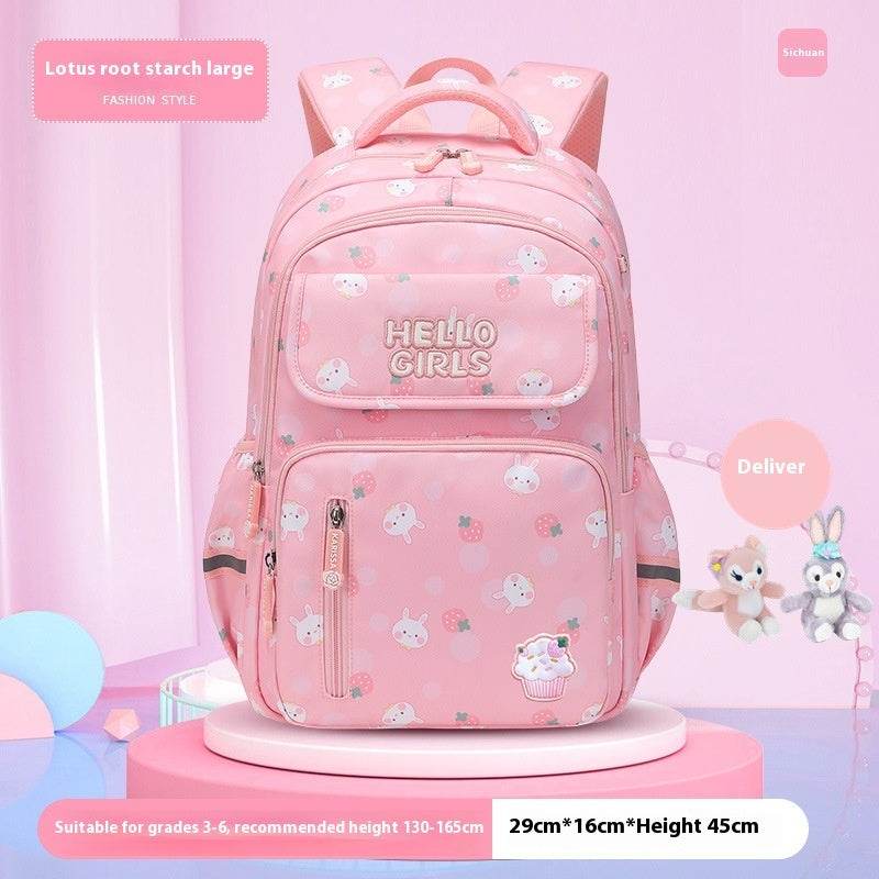 6-12-year-old Primary School Children Girls Backpack Large Capacity Schoolbag - www.Shopthatapp.com #