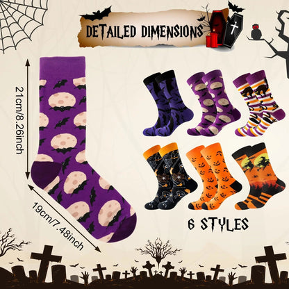 6 Pairs Halloween Christmas Socks For Men Women Girls Funny Xmas Socks Santa Claus Elk Cotton Sock Set-Cannot Be Listed On Amazon Platform - www.Shopthatapp.com
