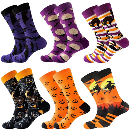 6 Pairs Halloween Christmas Socks For Men Women Girls Funny Xmas Socks Santa Claus Elk Cotton Sock Set-Cannot Be Listed On Amazon Platform - www.Shopthatapp.com