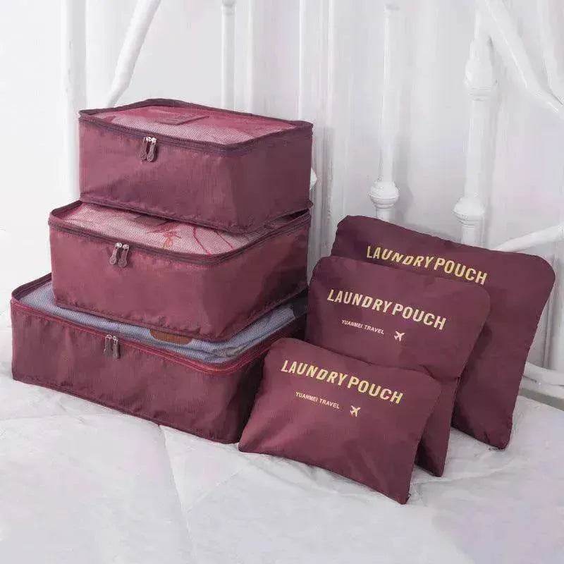 6 Pcs Travel Storage Bag Set For Clothes - www.Shopthatapp.com