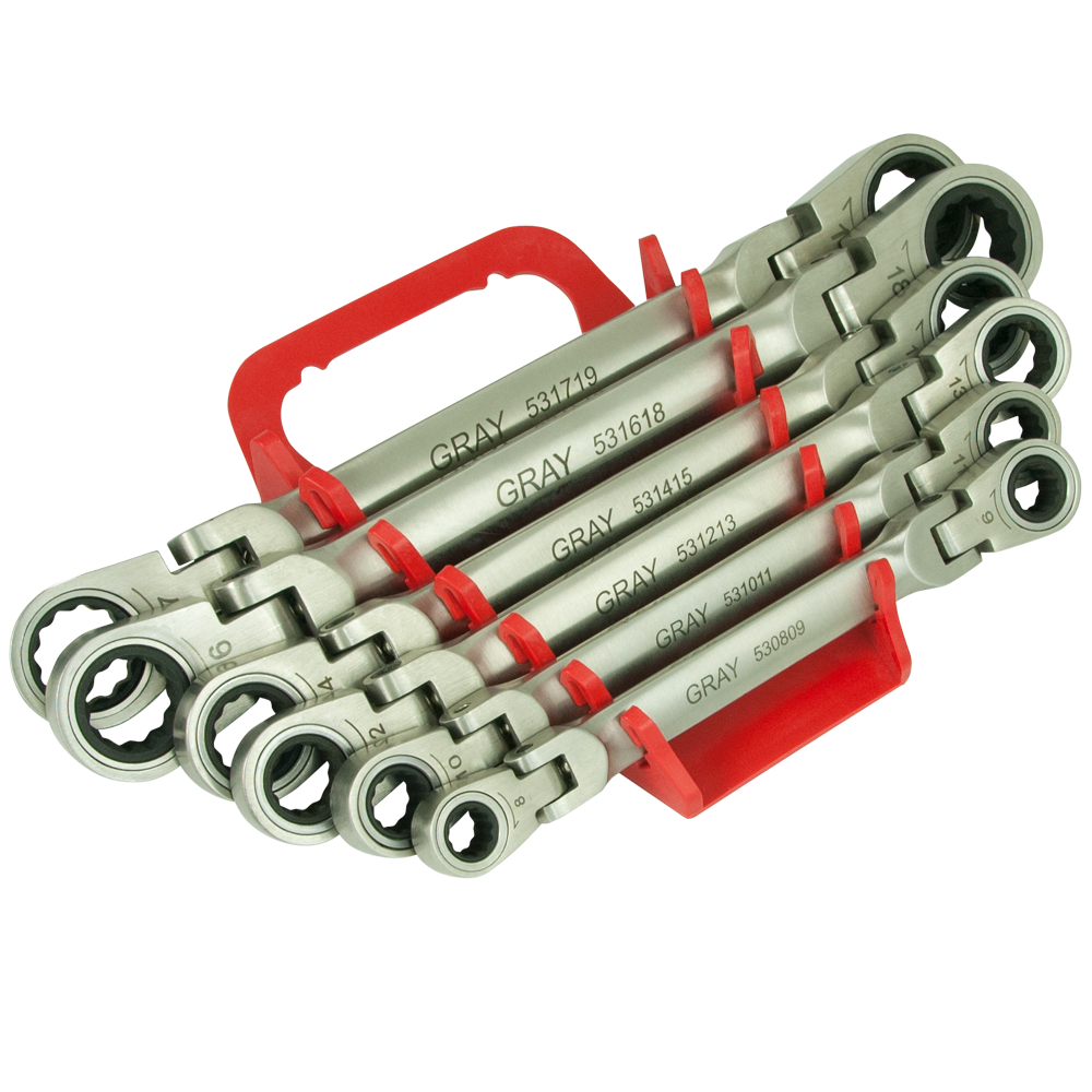 6 Piece Metric Double Box End Flex Head Multi-Gear Ratcheting Wrench Set - www.Shopthatapp.com #