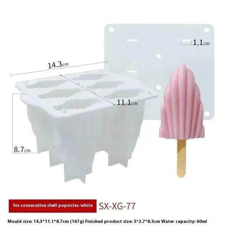 6-piece Spiral Ice Cream Silicone Food Grade Mold - www.Shopthatapp.com