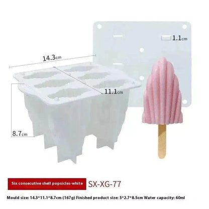 6-piece Spiral Ice Cream Silicone Food Grade Mold - www.Shopthatapp.com