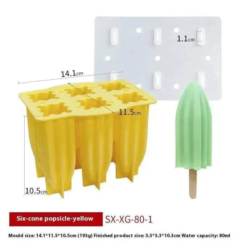 6-piece Spiral Ice Cream Silicone Food Grade Mold - www.Shopthatapp.com