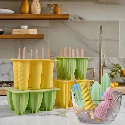 6-piece Spiral Ice Cream Silicone Food Grade Mold - www.Shopthatapp.com