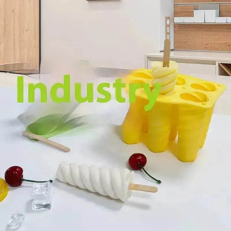 6-piece Spiral Ice Cream Silicone Food Grade Mold - www.Shopthatapp.com