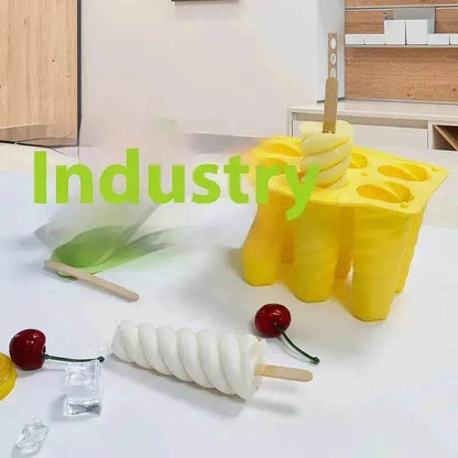 6-piece Spiral Ice Cream Silicone Food Grade Mold - www.Shopthatapp.com