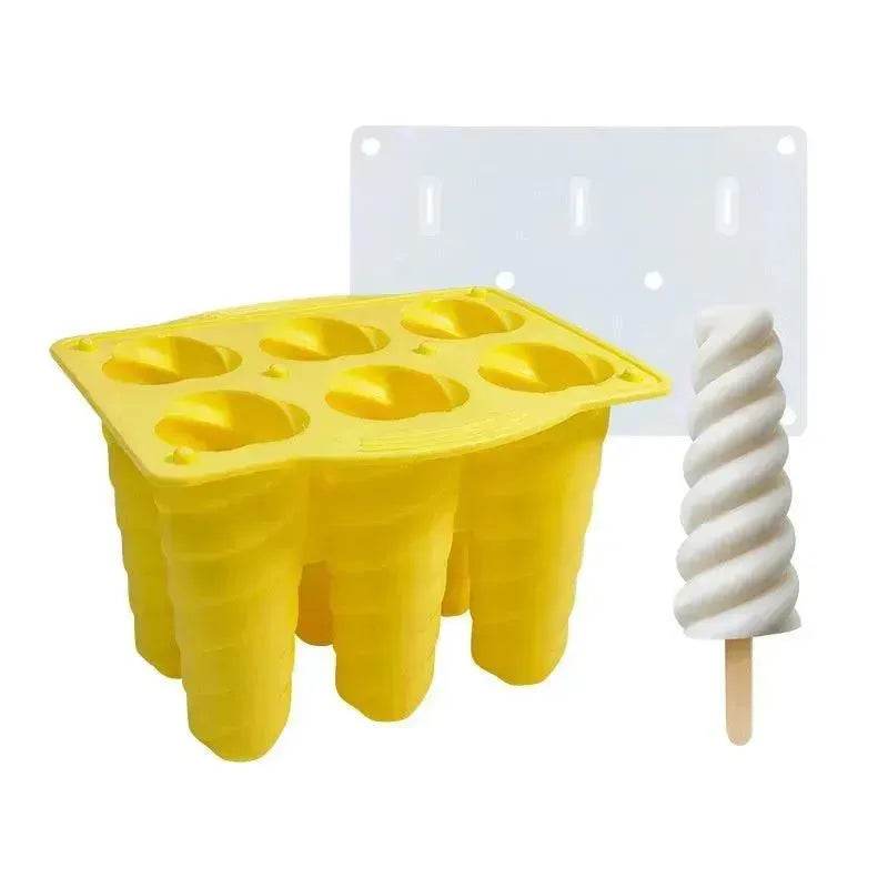 6-piece Spiral Ice Cream Silicone Food Grade Mold - www.Shopthatapp.com