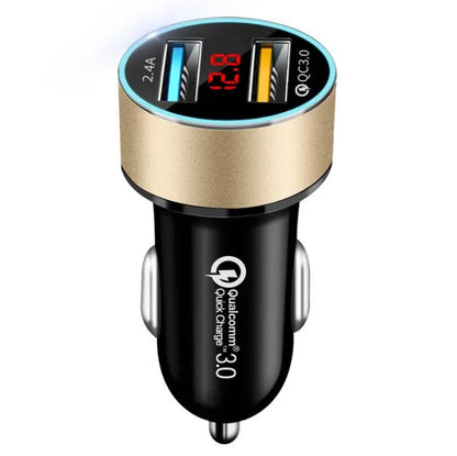 Fast Charging - Automobile Smart Digital LED display car charger - www.Shopthatapp.com