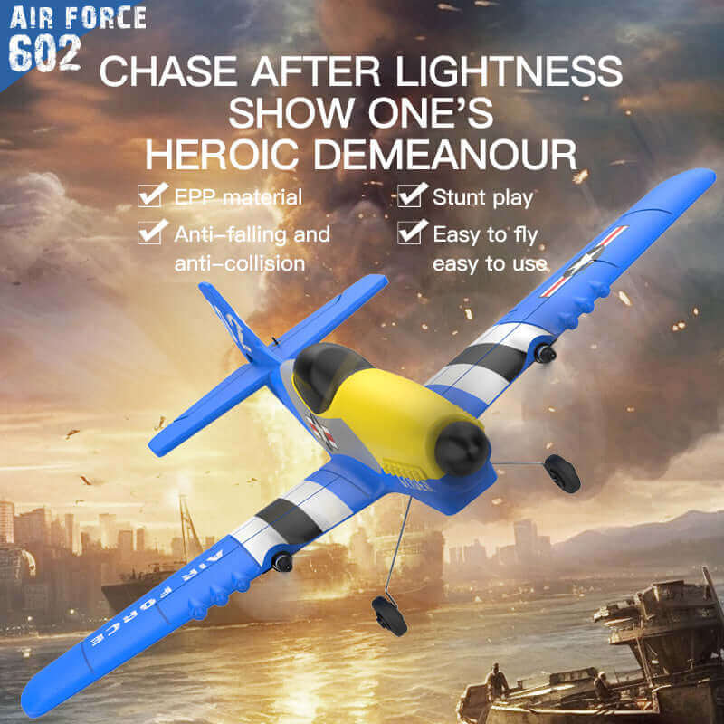 P51D Mustang Glider RC Plane KF602 with EPP Foam, Dual Motors, 20 Min Flight - www.Shopthatapp.com