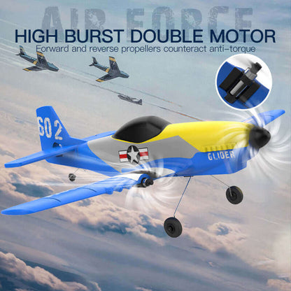 P51D Mustang Glider RC Plane KF602 with EPP Foam, Dual Motors, 20 Min Flight - www.Shopthatapp.com