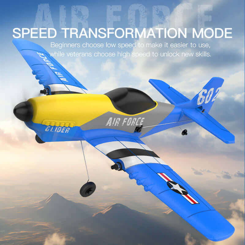 P51D Mustang Glider RC Plane KF602 with EPP Foam, Dual Motors, 20 Min Flight - www.Shopthatapp.com