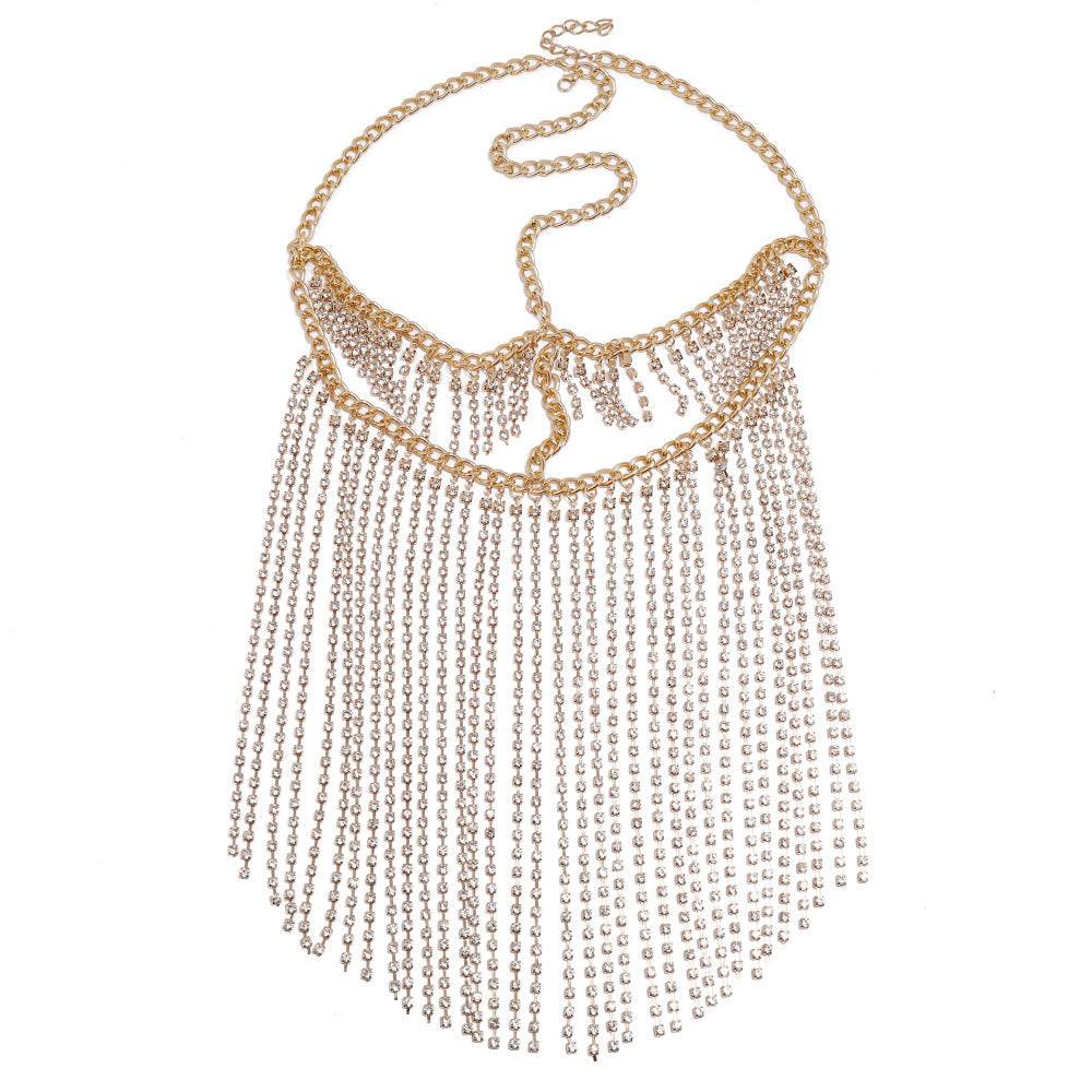 Punk Rhinestone Tassel Fringed Face Mask Head Chains - www.Shopthatapp.com