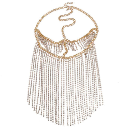 Punk Rhinestone Tassel Fringed Face Mask Head Chains - www.Shopthatapp.com