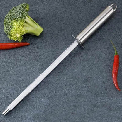 Stainless steel honing rod Household kitchen knife sharpener stick - www.Shopthatapp.com