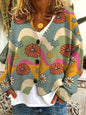 Christmas Abstract Printing Casual Cloak Coat Cardigan Sweater - www.Shopthatapp.com