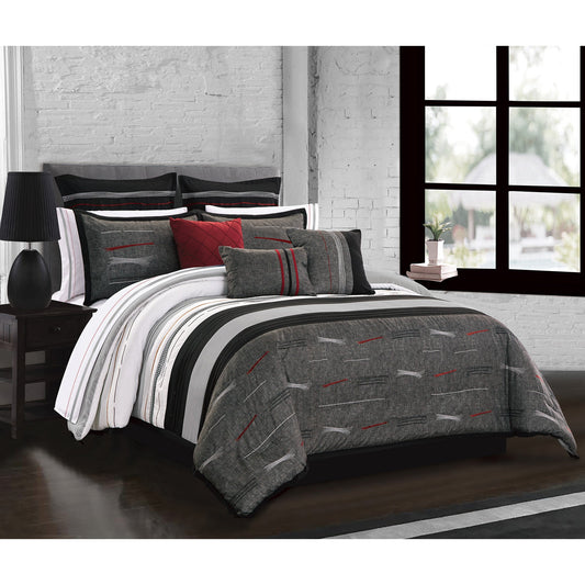 Parure de lit tissée 7 pièces King Zumi