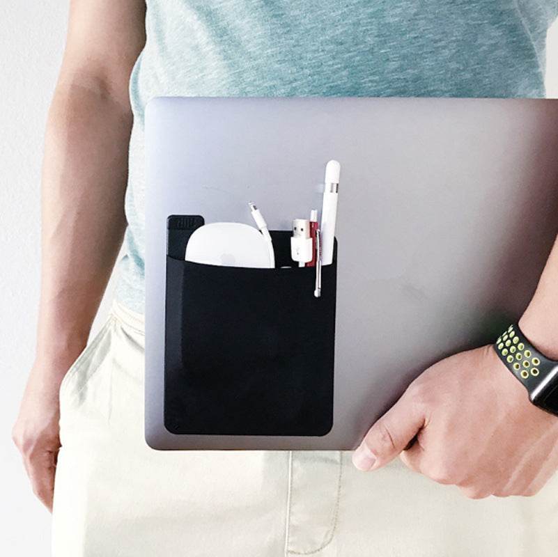 Adhesive Laptop Back Storage Bag Laptop Organizer - www.Shopthatapp.com