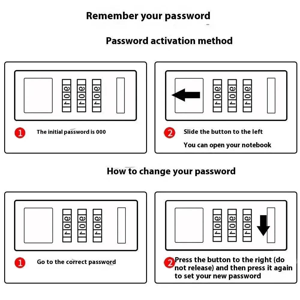 A5 Password-protected Noteboy Diary With Lock Creative Trend Journal Book Student Smart  Notepad Stationery Leather Notebook - www.Shopthatapp.com