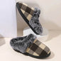 Winter Warm Plaid Plush Slippers Home Indoor Non-slip Bedroom Floor Soft Fuzzy Slipper For Couple Fashion Solid House Shoes - www.Shopthatapp.com