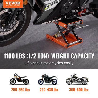 VEVOR Motorcycle Lift Scissors Lift Jack Center Hoist Crank Stand - www.Shopthatapp.com