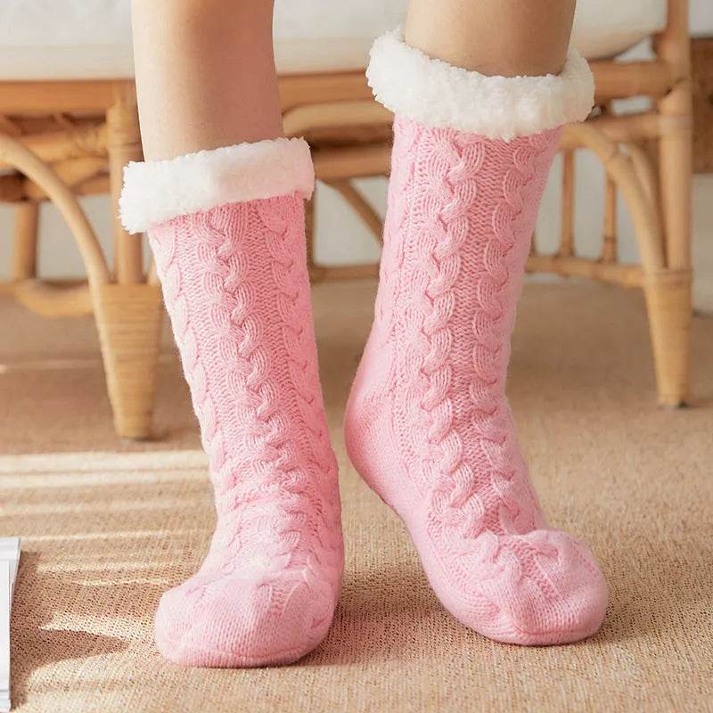 Winter Warm Knitted Plush Floor Socks Home Indoor Non-slip Carpet Socks For Men And Women - www.Shopthatapp.com
