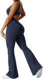 Women Sleeveless Flare Long Pant Yoga Fitness Jumpsuits - www.Shopthatapp.com