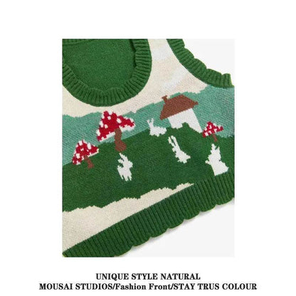 Women Christmas  Sleeveless Knitted Sweater Vest - www.Shopthatapp.com