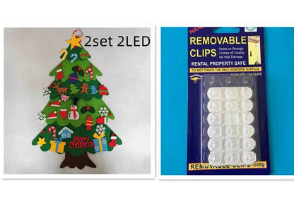 DIY Felt Christmas Tree New Year Toddler Kids Handmade Gift Toys Door Wall Hanging Ornaments Holiday Party Home Decor Set - www.Shopthatapp.com