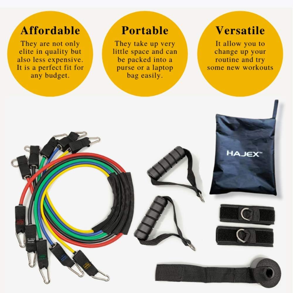 11Pcs Resistance Exercise Bands Set - www.Shopthatapp.com