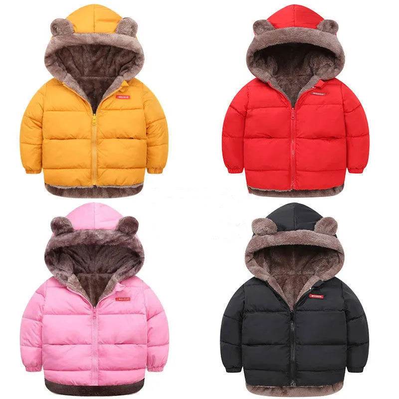Children Boy's Cotton-padded Fleece Lined Puffer Winter Jacket for Kids - www.Shopthatapp.com