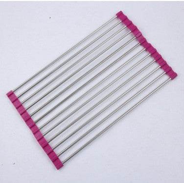 Folding Kitchen Drain Sink Rack Stainless Steel sink caddies - www.Shopthatapp.com