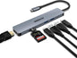 Hub USB C 7 en 1, station d'accueil multiport USB avec sortie HDMI 4K, USB 3 100 W, PD, carte SD/TF