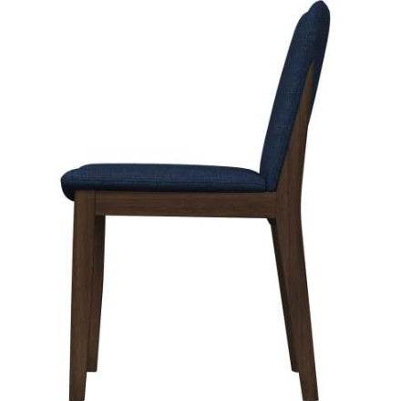Laura Blue Linen Solid Wood Dining Chair  Set Of 2 Mid-Century Modern Style - www.Shopthatapp.com